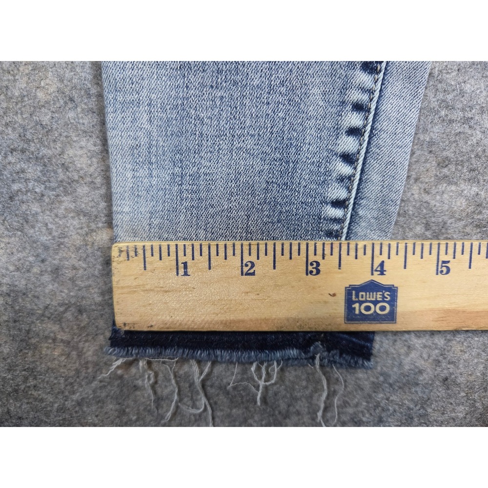 Y2K Mudd FLX Stretch High Rise Jean Legging Light Wash Raw Hem Skinny Size 5 - Picture 7 of 13